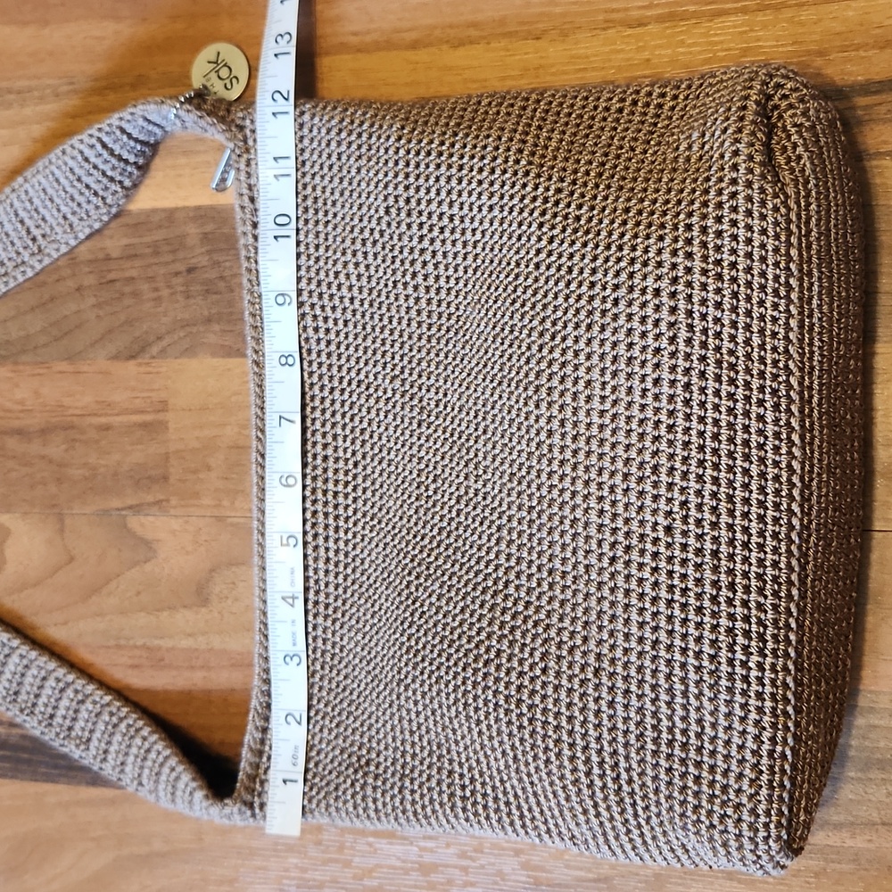 The Sak Taupe Brown Woven Crochet Shoulder Bag - Picture 7 of 15
